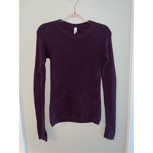 Lululemon Womens The Sweater The Better Knit Pullover Heathered Bordeaux Sz 4 - Picture 1 of 3